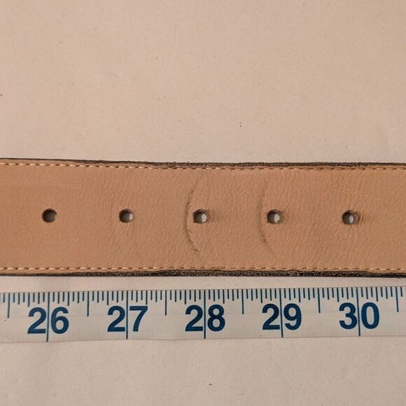 Streets Ahead Handmade Cream Suede Leather Boho Cutout Filigree Buckle Belt, S main image 6